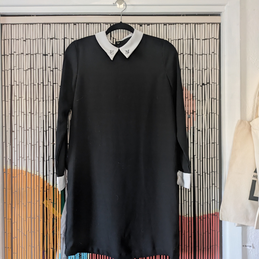 Black and White Collared Dress